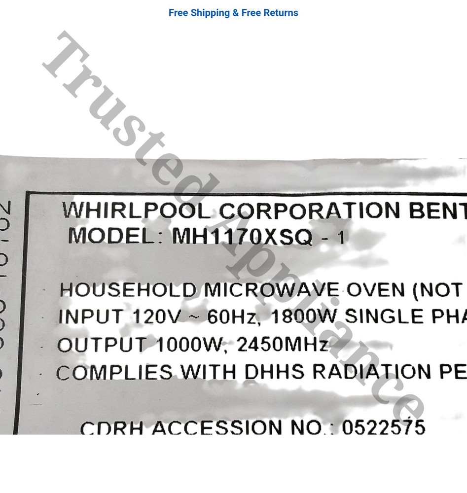 Microwave Control Panel Console 8206362 WHITE