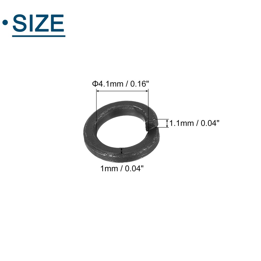 M4 Split Lock Washer, 150Pcs Carbon Steel Spring Lock Washers