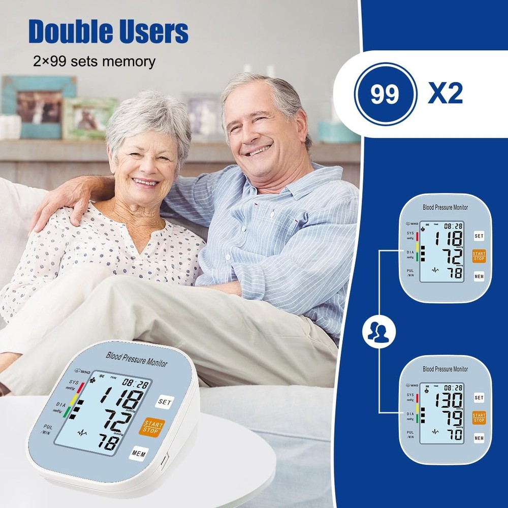Blood Pressure Monitors for Home Use, Medium, Light Blue