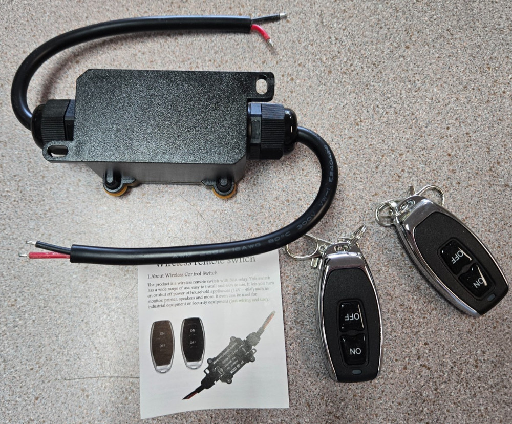 Wireless Remote Switch, 12-48V, 2  RF Remote Controls