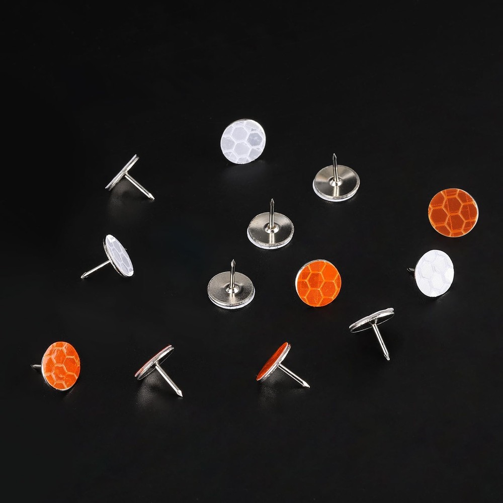200 Pack Reflective Trail Markers Marking Tacks Glow Multicolor