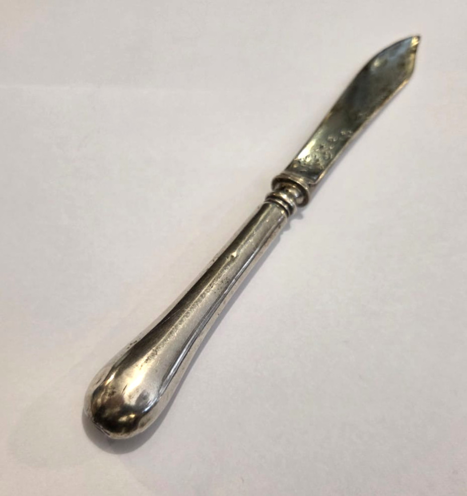Antique Gebrüder Friedländer Berlin Germany Solid 800 Silver Knife
