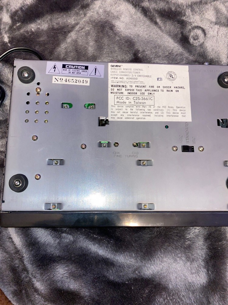 Gemini Cable Converter Tuner AD6000 Channel - 3/4 Switchable Powers Up