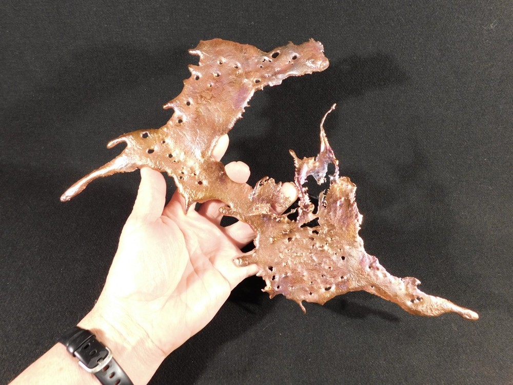 BIG! Bright Solid Solid COPPER Splash ART Sculpture Arizona 370gr