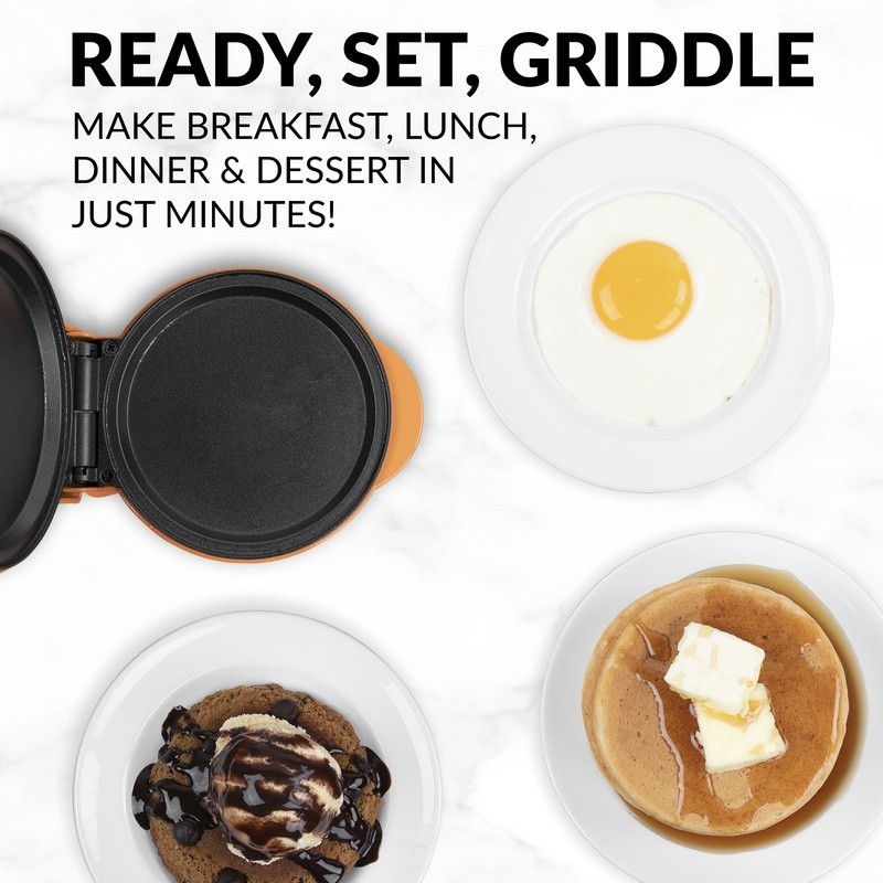 Mini Electric Griddle Kitchen Appliance Eggs Omelets Pancakes Quick Easy Compact