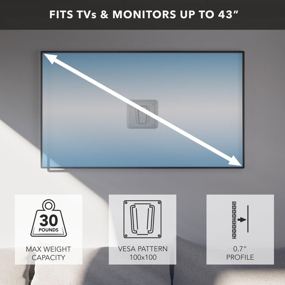 Mount-It! RV TV Mount, Rust-Proof Polymer, Dual Wall Plates & Quick-Release, ...