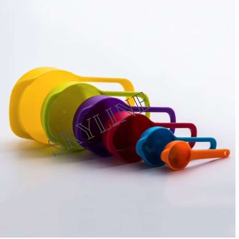 6pcs Colorful Plastic Measuring Spoon Cup Set Stackable Kitchen Baking