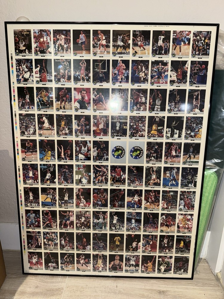 Framed Basketball Collection Cards.