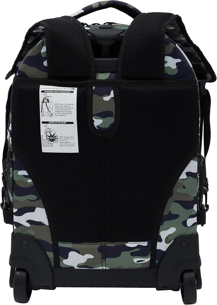 18" Rolling Backpack with Shoulder Straps, Camo