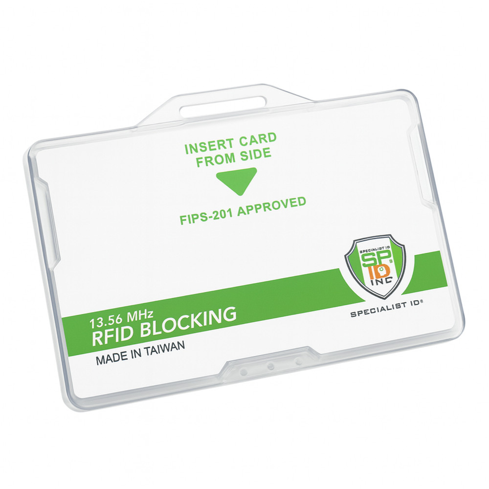 Horizontal RFID Blocking Badge Holder - Dual-Sided CAC, TWIC, PIV Card Case