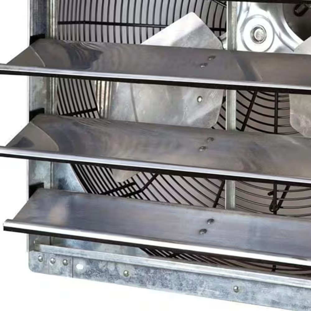 4244 CFM Silver Electric Powered Gable Mount Shutter Fan/Vent