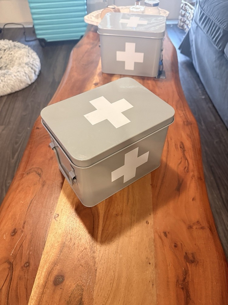First Aid Grey Boxes (2) Boxes Only No Supplies