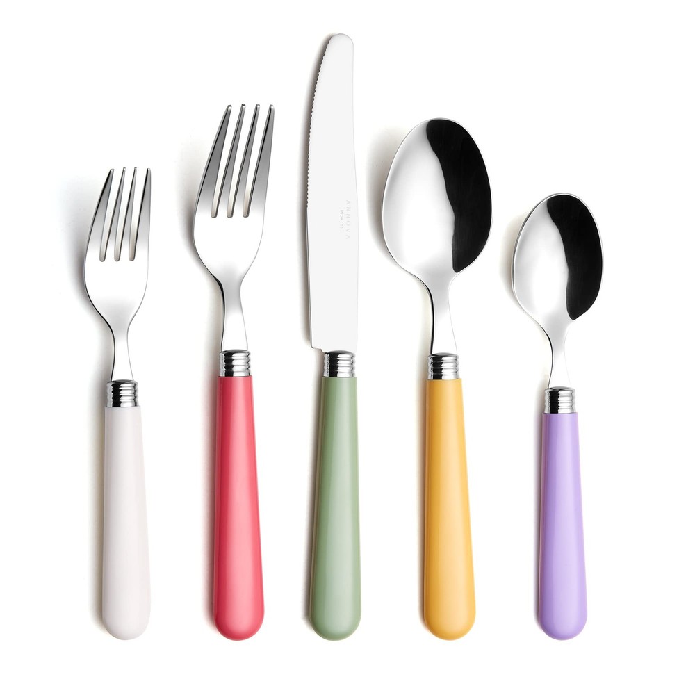 20 PCS Mix Solid Silverware Set Stainless Steel Cutlery Color Handle Flatware