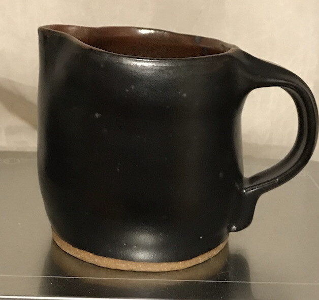 Art Pottery Handle Creamer Marked SS 12 Oz. Abstract