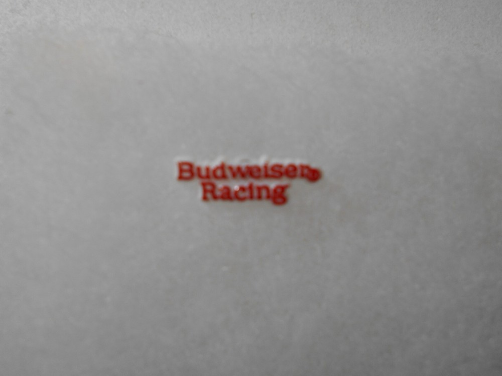 3/4" plastic Budweiser Racing rectangle beer Hat Pin