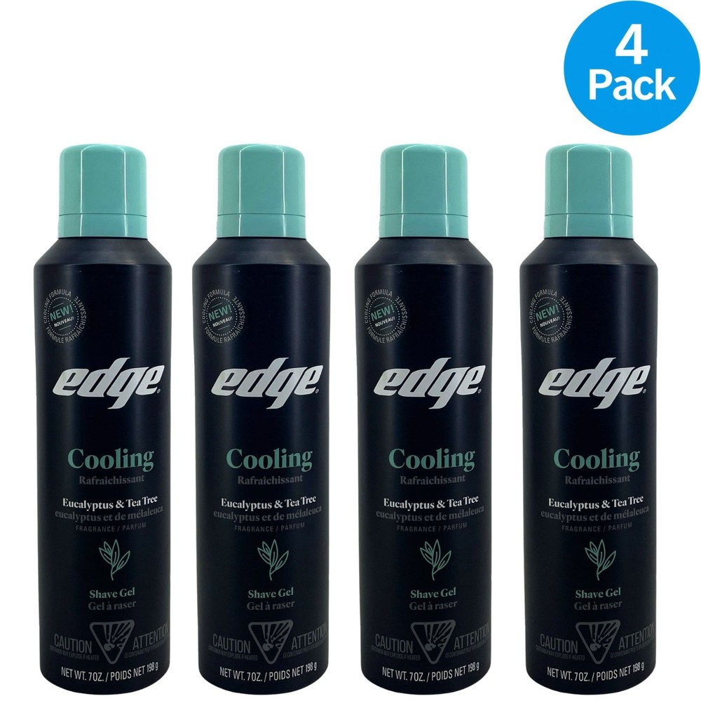 Edge Cooling Shave Gel Eucalyptus & Tea Tree 7 Oz 4 Pack New