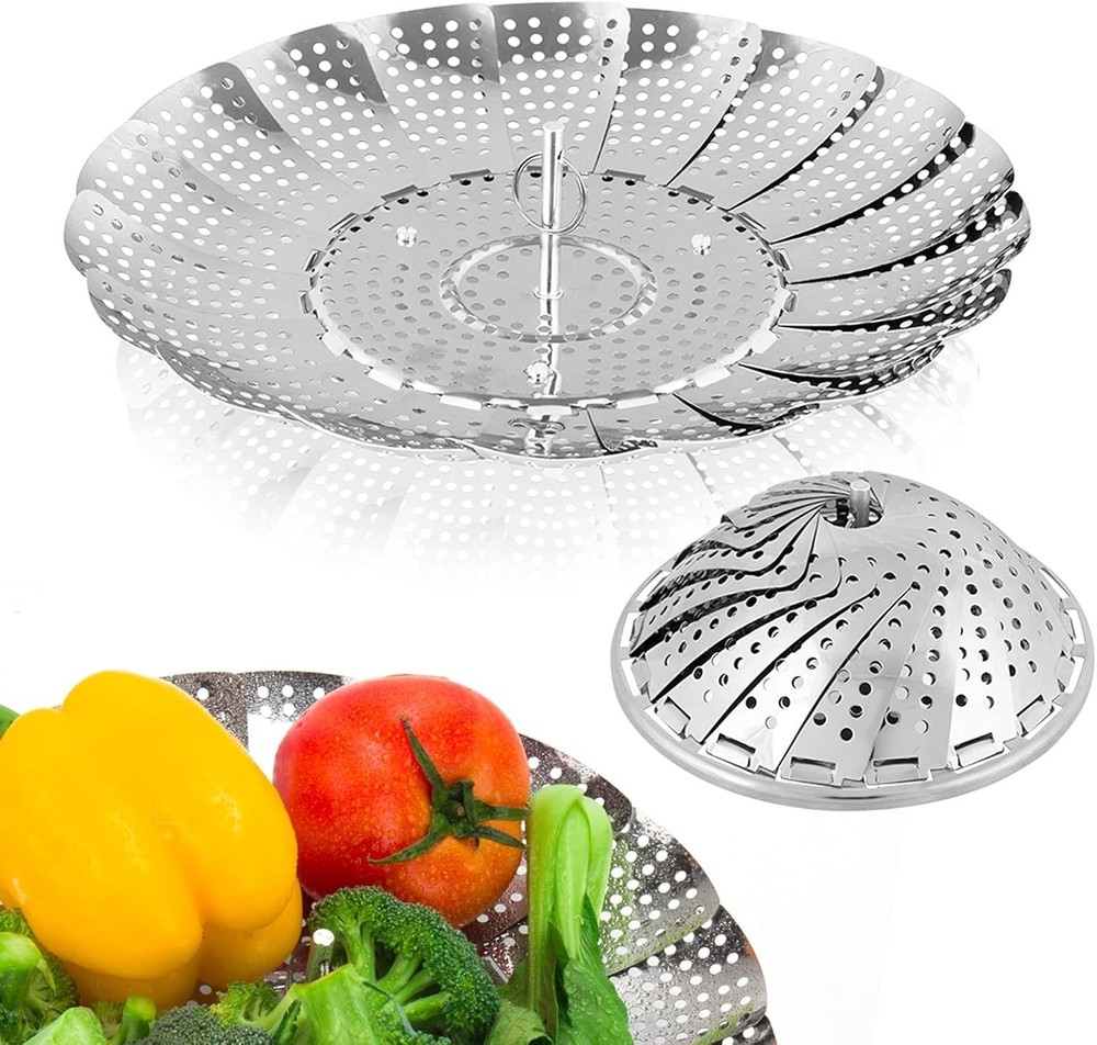 Multi-Function Stainless Steel Vegetable Steamer - Dishwasher Safe & Compact