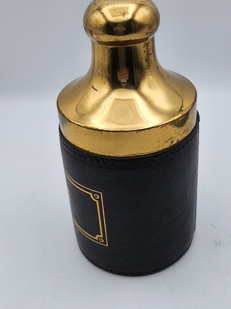 Vintage Gin Leather And Glass Decanter