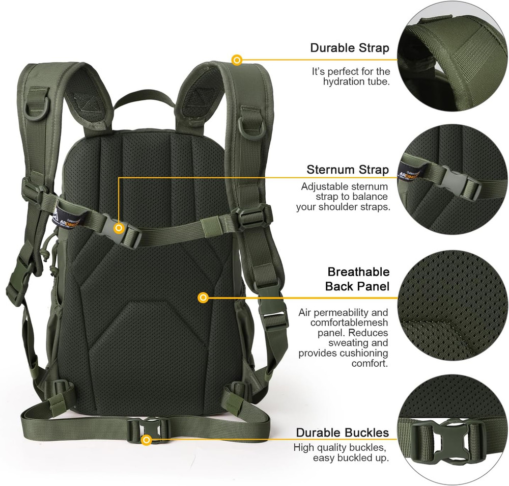 Small Tactical Backpack,Molle Hiking Backpack for Backpacking,Cycling and Biking