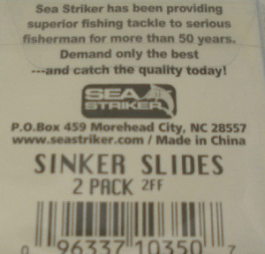 Sea Striker 2FF Sinker Slide With Link 2Ct