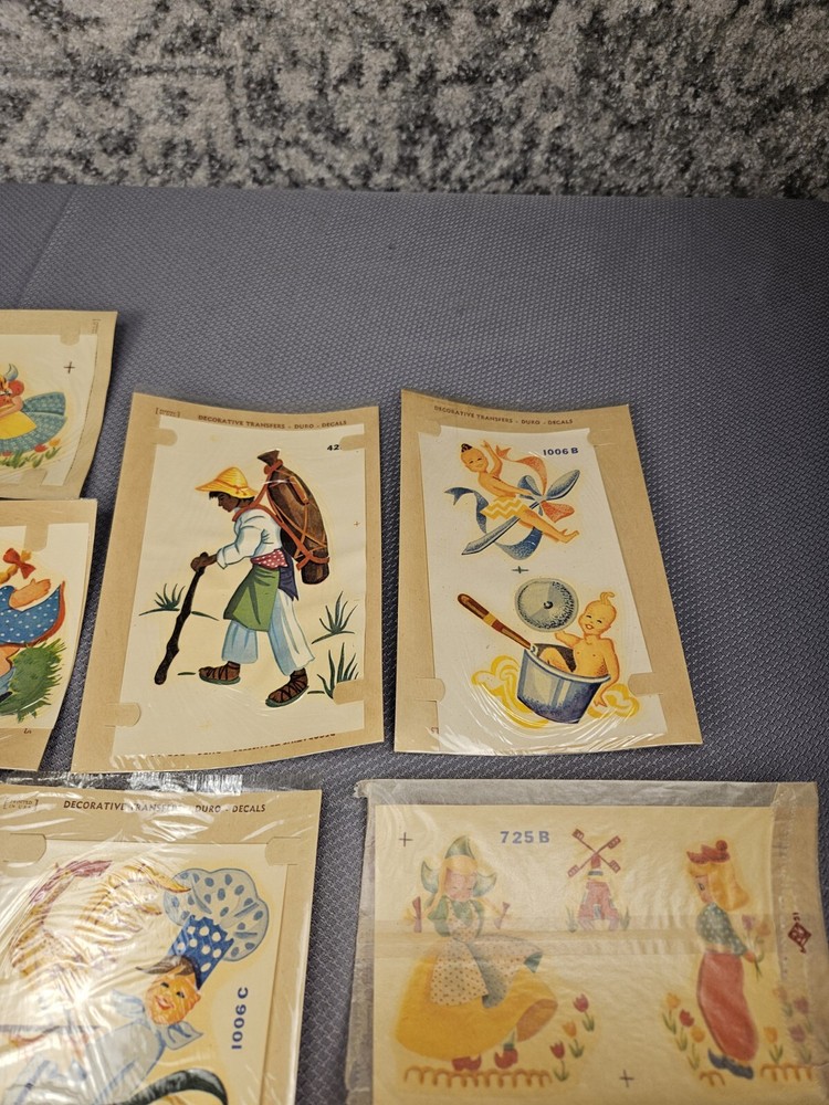 9 vtg duro Decorative Transfers