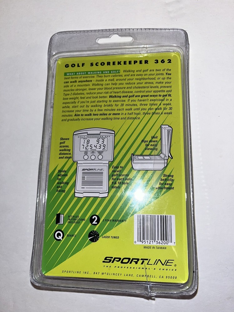 Sportline PAR Master Golf Scorekeeper 362 Pedometer Distance Meter Timer Clock
