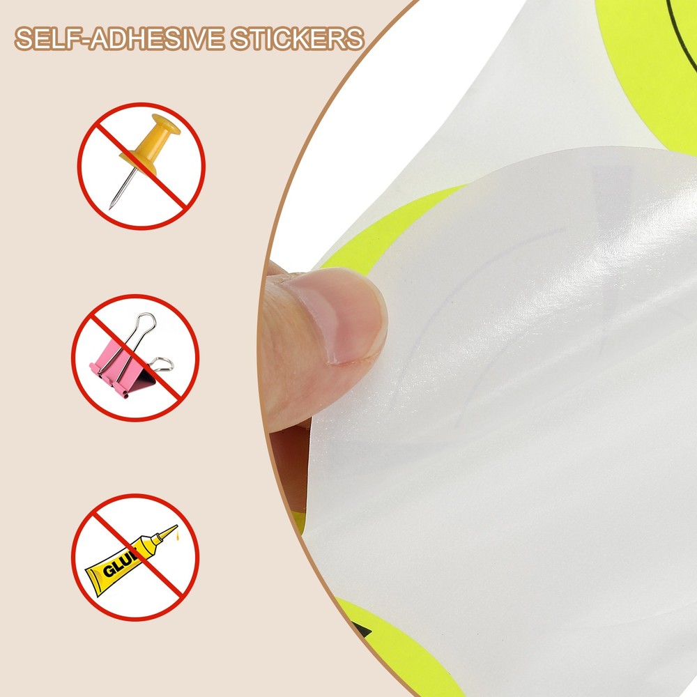 1 Roll Fluorescent Round Target Stickers 3" Yellow/Black