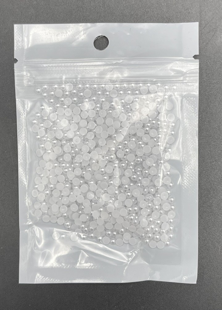 Approx 300 pcs Mixed Size DIY Half Pearl Bead Flat Back Plastic Craft Plastic