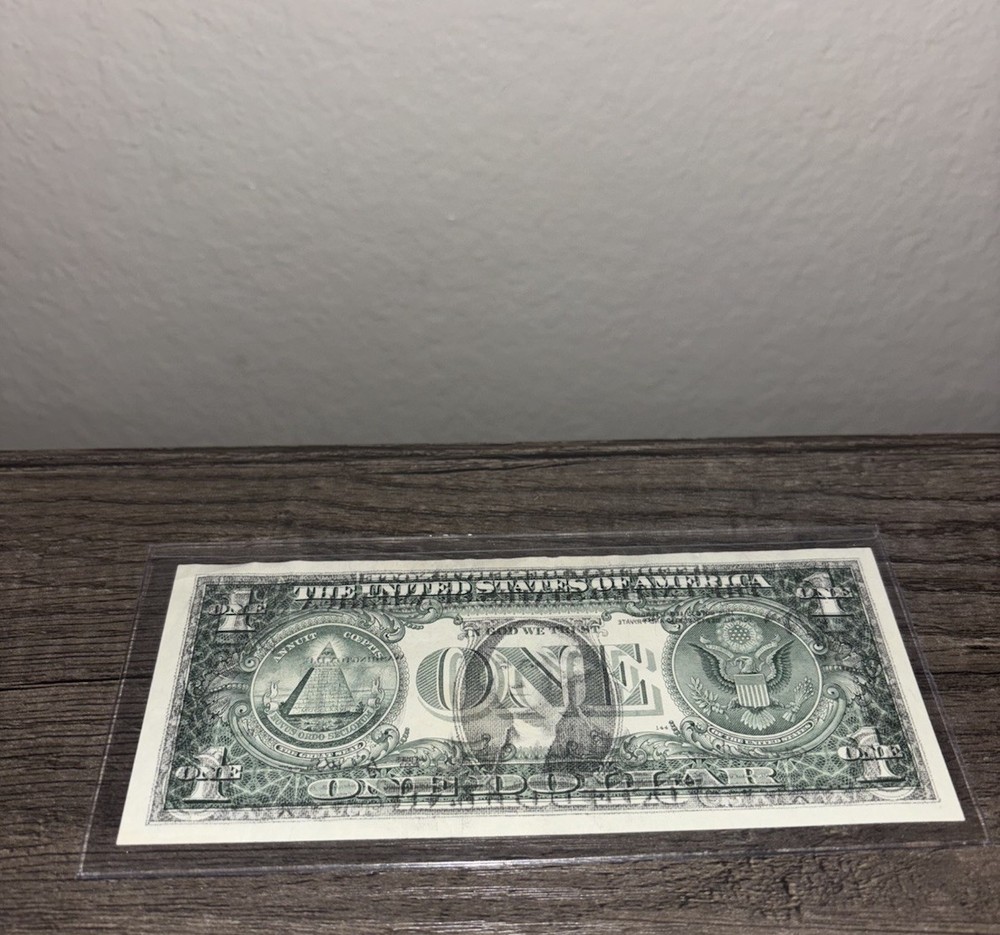 2003A  One Dollar Bill Note  Offset Printing Error SN#F55608714N