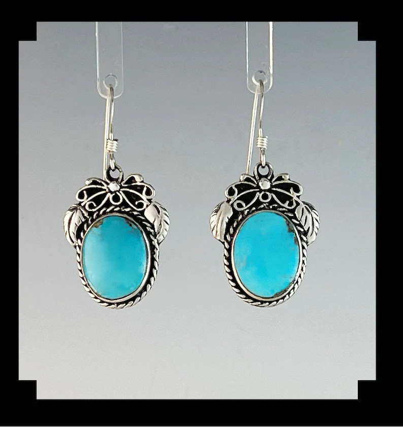 Handmade Sterling and Turquoise Earring