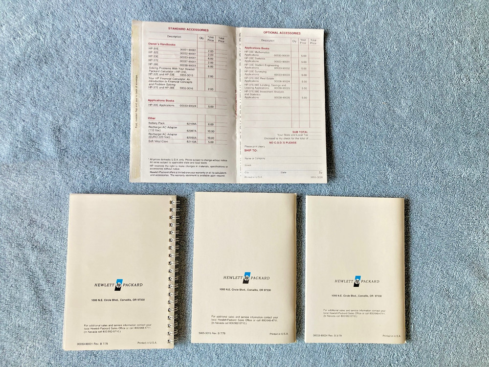 HP-33E Programmable Calculator, original box, all manuals, accessories, AS-IS