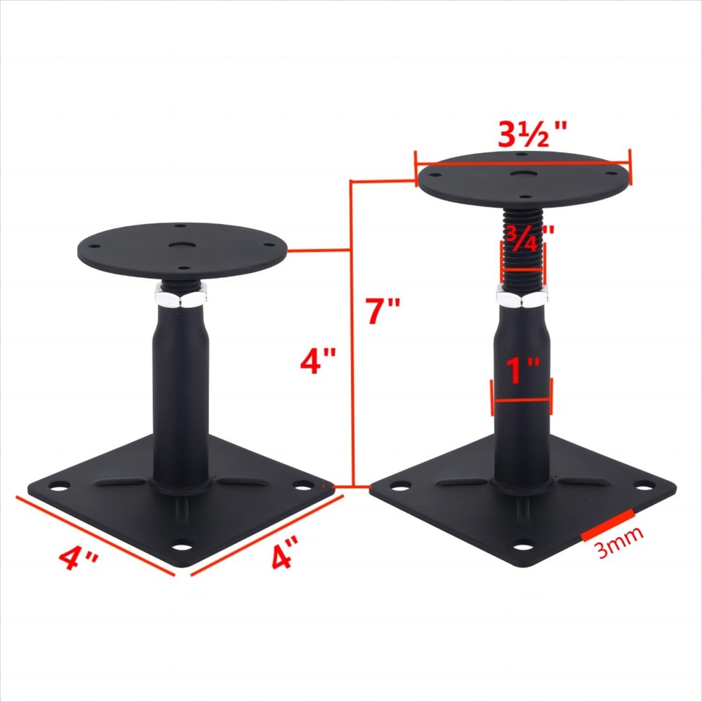 2 Pack Adjustable Floor Jack 4" to 7", Mini Screw Jack, RV Step Stabilizer fo...