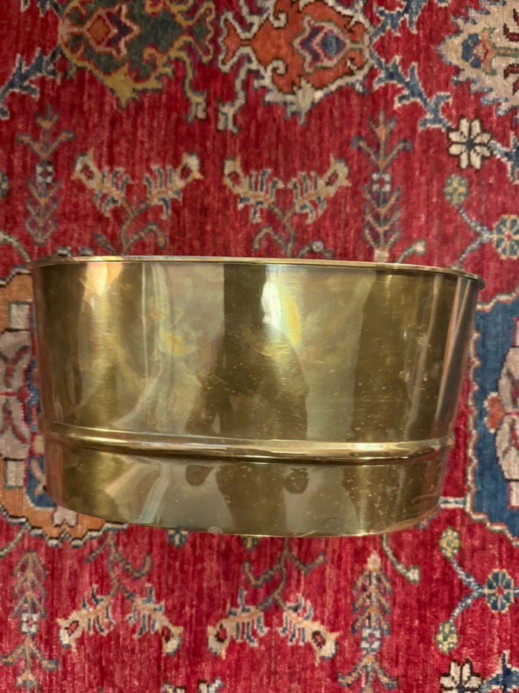 Handcrafted Solid Brass Indoor Planter 12” X 6.5”
