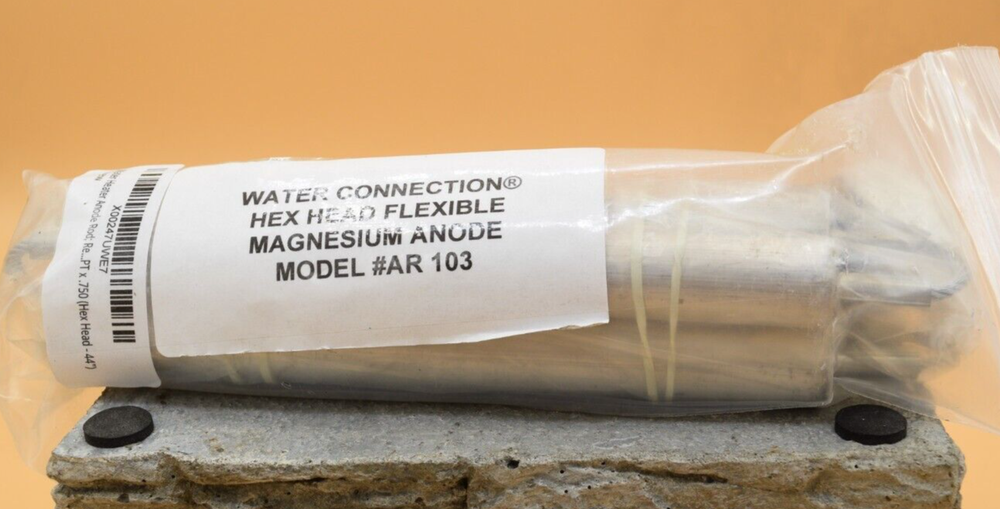 WATER CONNECTION, HEX HEAD FLEXIBLE MAGNESIUM ANODE MODEL #AR 103, NEW