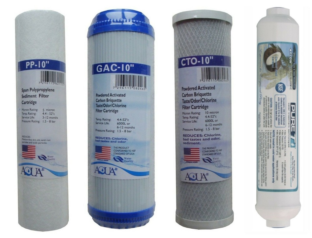 Universal Reverse Osmosis 10" RO Replacement Set of 4 Filters