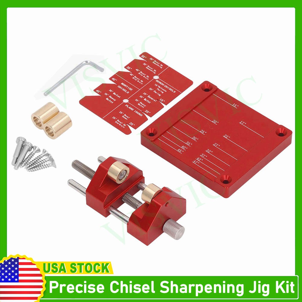 Precise Chisel Sharpening Jig Kit Honing Guide System for Woodworking Chisels