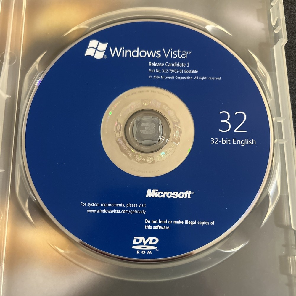 Windows Vista Release Candidate 1 Customer Preview Program DVD 2-Disc 32/ 64 Bit