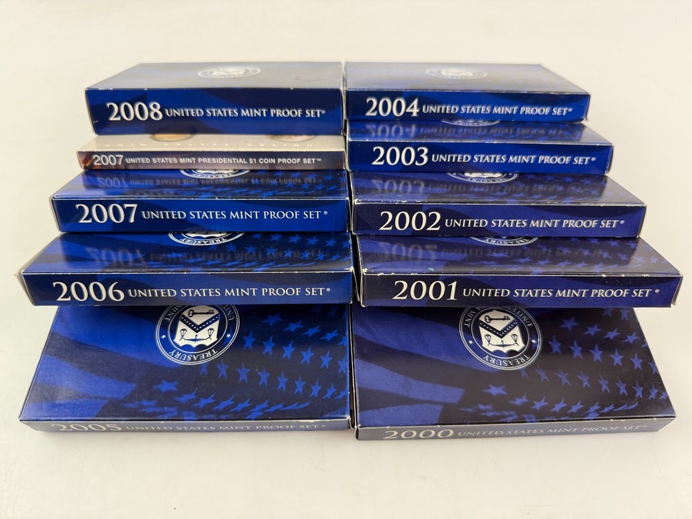 2000-2008 US Mint Proof Sets w/ COA