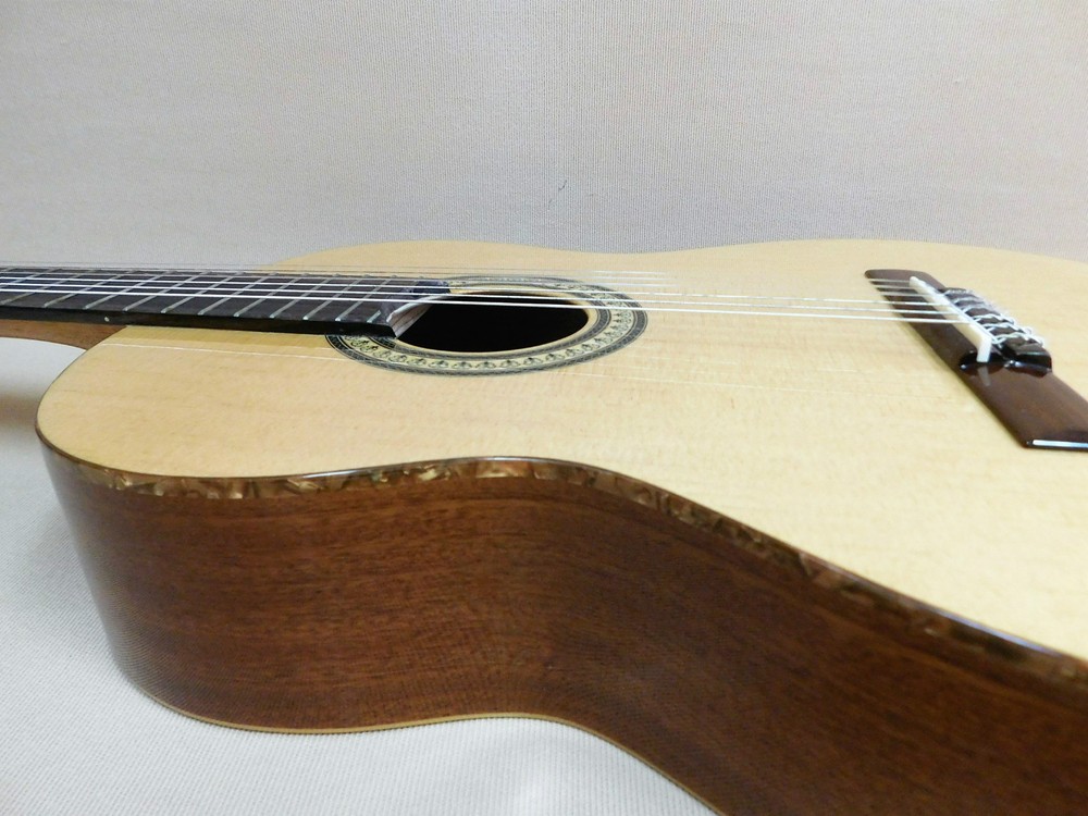 Miguel Rosales Model 9 Solid Top "Tan Shell" Classical Guitar + Gig Bag &Strings