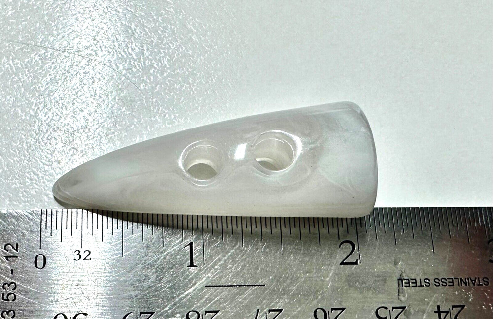 White Horn Buttons/ Double Spout Toggle/ Button