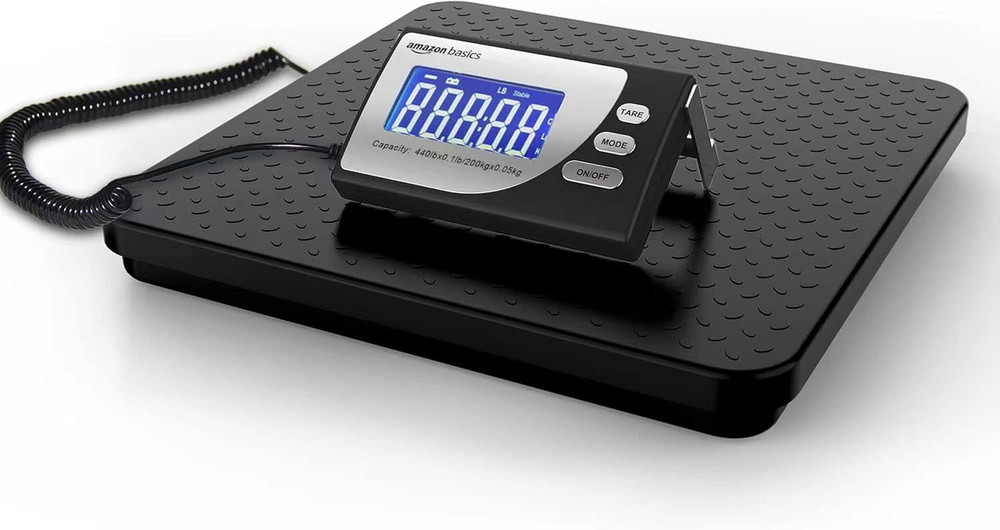 Digital Postal Scale with Tare Function, Heavy Duty, Aluminium Platform, 440 Lb