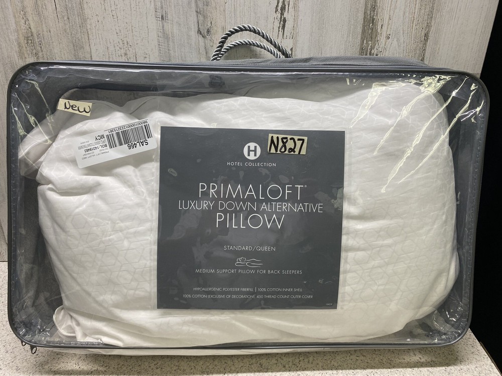 Hotel Collection Primaloft 450TC Luxury Down Alternative Medium Pillow Standard