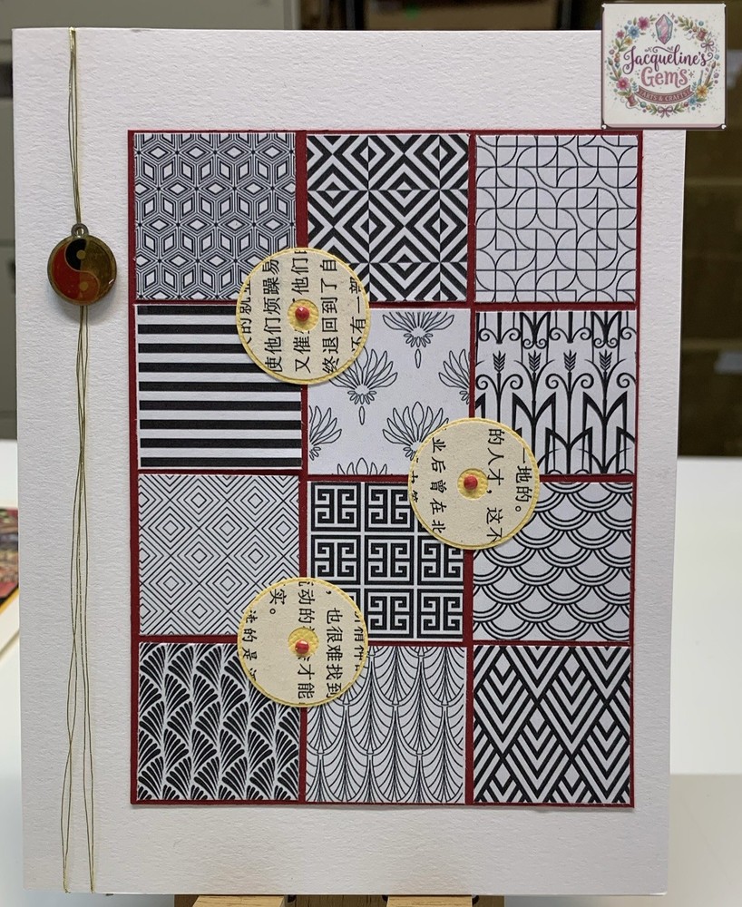 ORIENTAL MULTIPLE PATTERNS HANDMADE Greeting Card