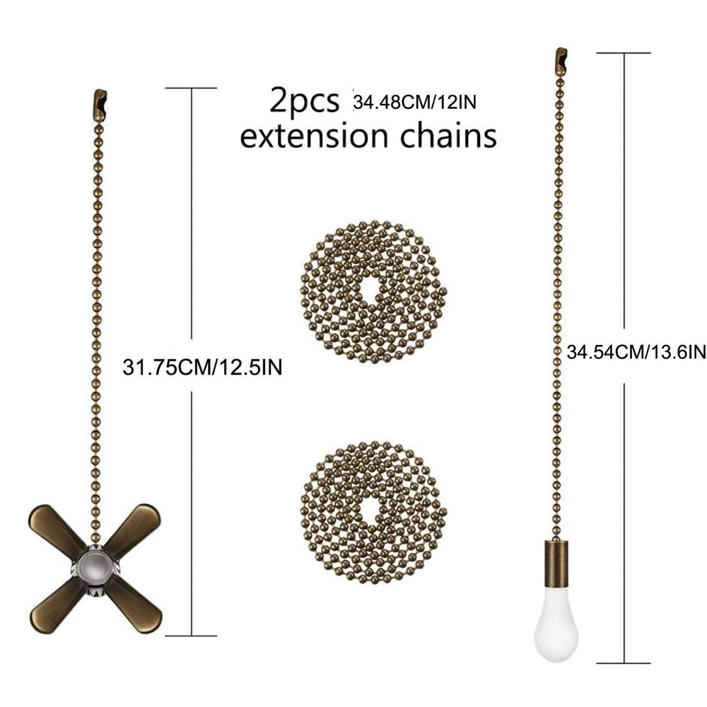 Ceiling Fan Pull Chains 13.6 Inches Fan Pulls 2 Pcs Ceiling Fan Pull Cord Fan Pu