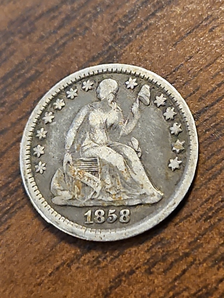 1858 Seated Liberty Silver Half Dime