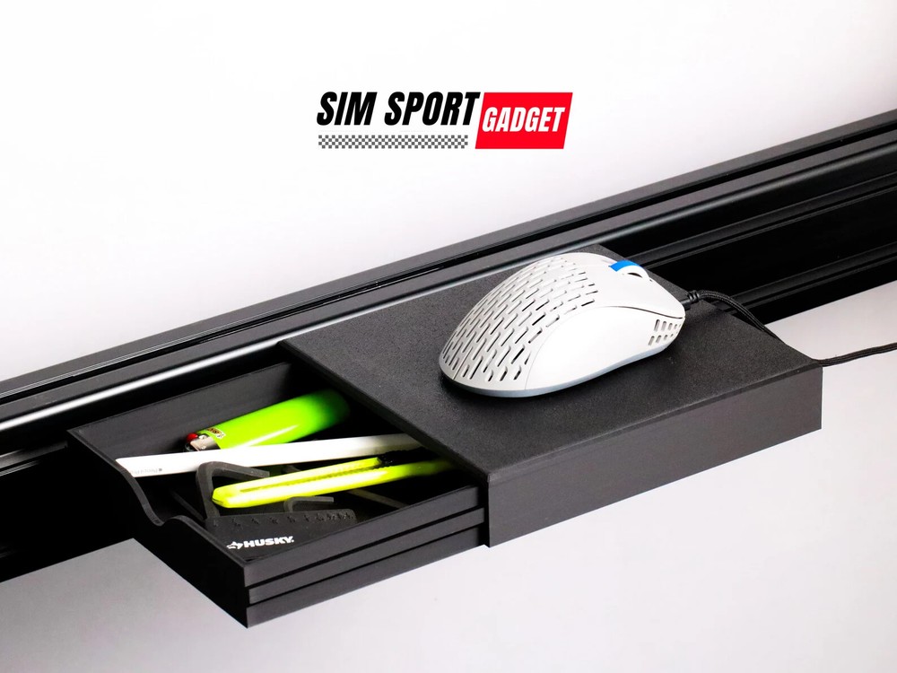 Mouse Pad With Storage for Sim Racing Rig | Flight Simulator