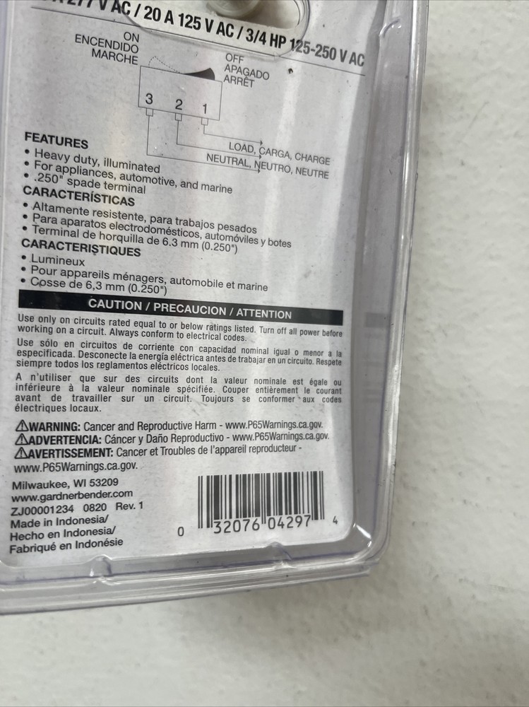 Gardner Bender 10 Amp Single-Pole Illuminated Rocker Black Switch