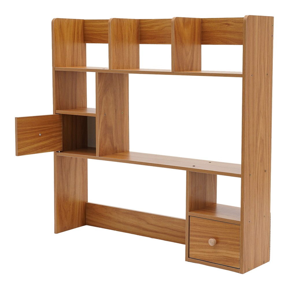 Desktop Bookshelf with Open Storage Compartments for Home or Office Organization