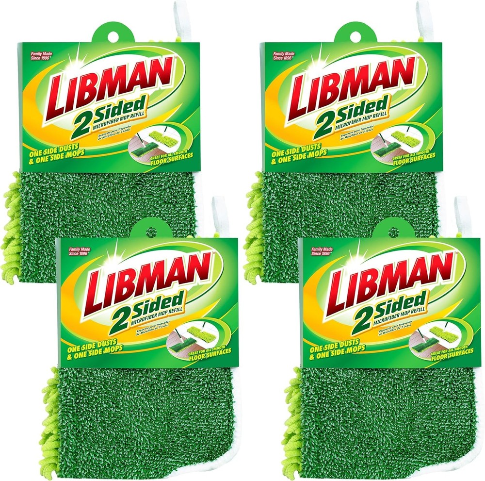 2-Sided Microfiber Mop Refill Case of