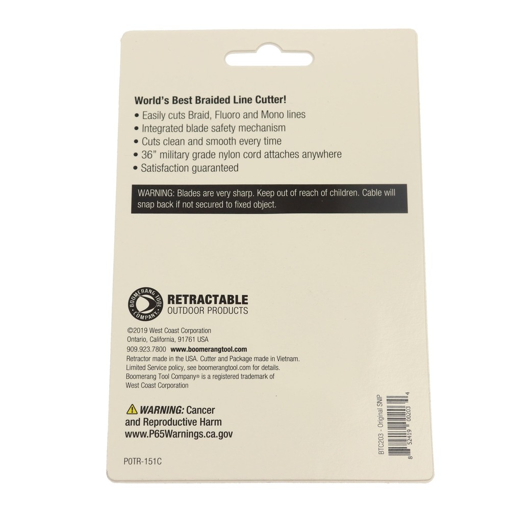 (2 pack) Boomerang Tool SNIP Basic Fishing Line Cutter, Black